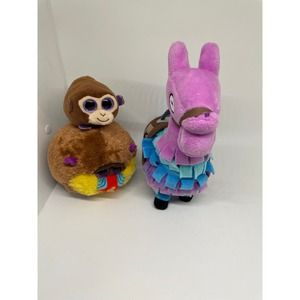Cute whimsical plush bundle piñata, monkey boo ty and Charlie baboon